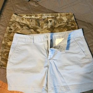 Set of 2 Eddie Bauer Legendwash Chino shorts Women's Size 12